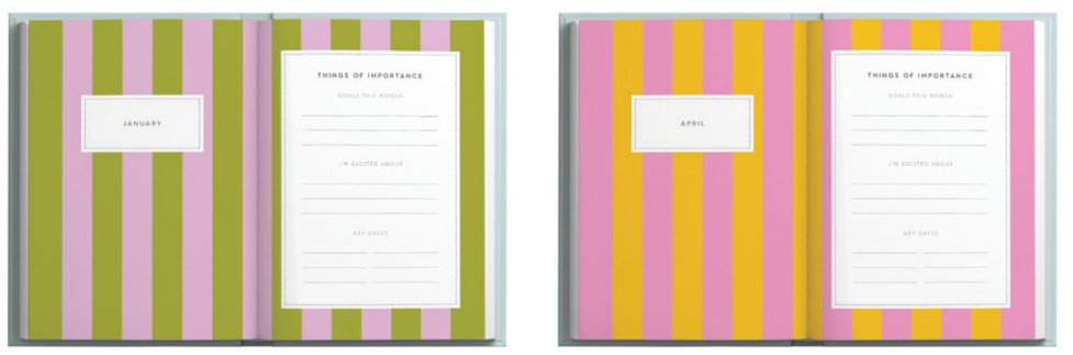 Kaleido A5 Hard Cover Diary-Candy Stripe