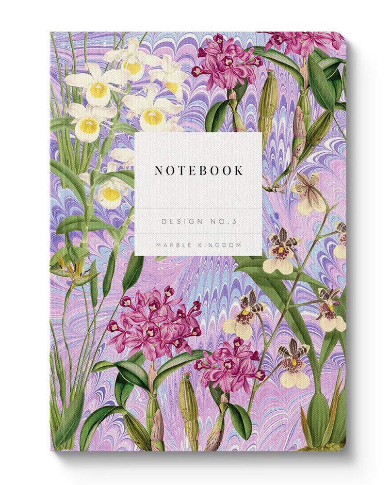 Kaleido A5 Textured Soft Cover Notebook-Marble Orchids