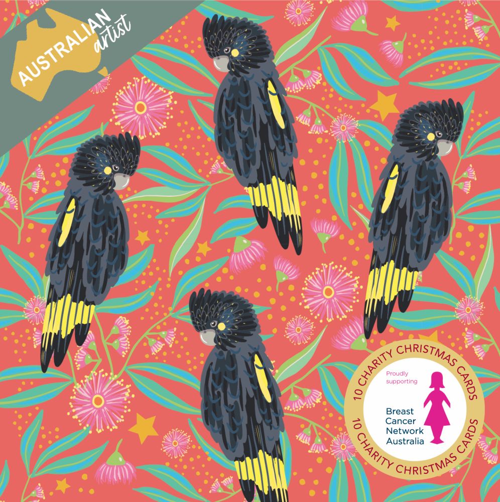 Christmas Card Wallet-BCNA Black Cockatoos
