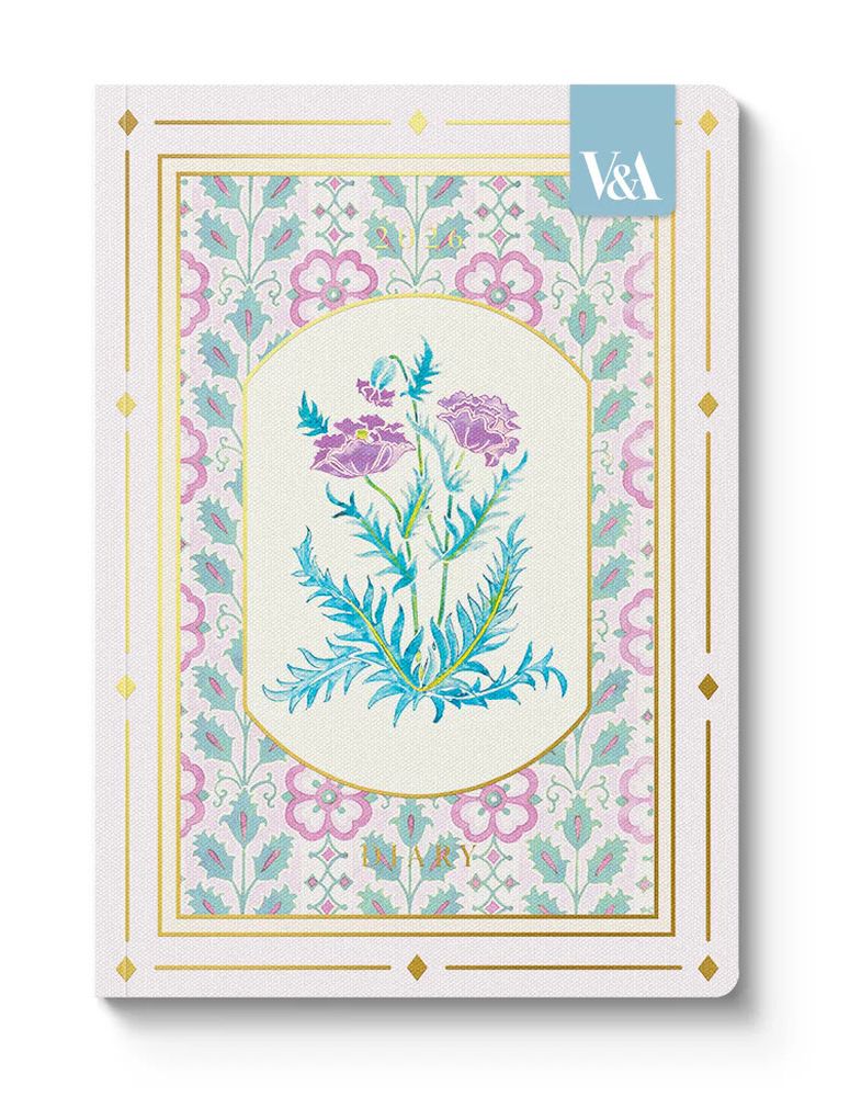 V&A A5 Diary-Cottagecore Purple Poppies