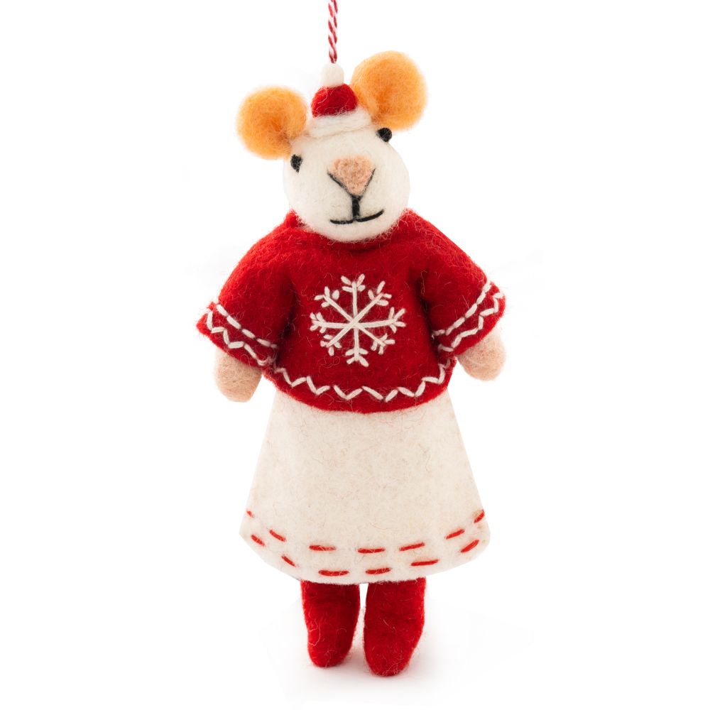 Charity Decoration-Felt Mouse Maya Red