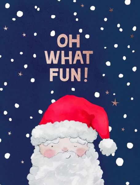 Foil Card-Oh What Fun Santa 