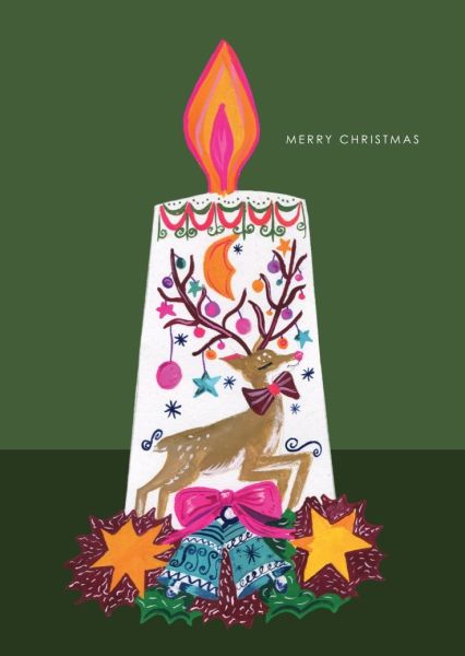 Card-Candle Reindeer