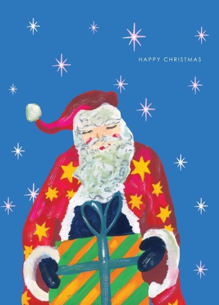 Card-Santa Holding Presents