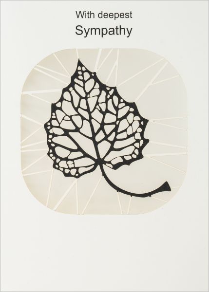 Laser Cut Card-Sympathy Black Leaf