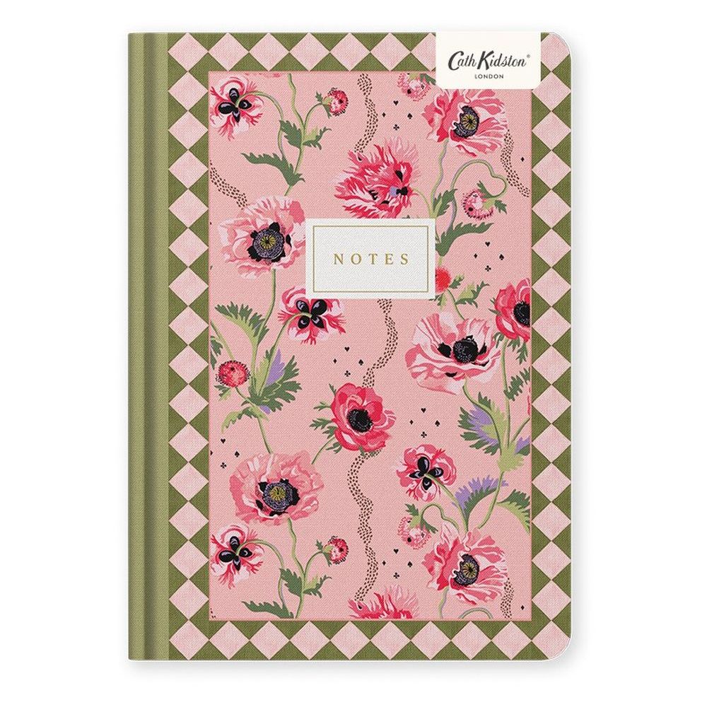A5 Premium Hard Cover Notebook-Pink Poppies