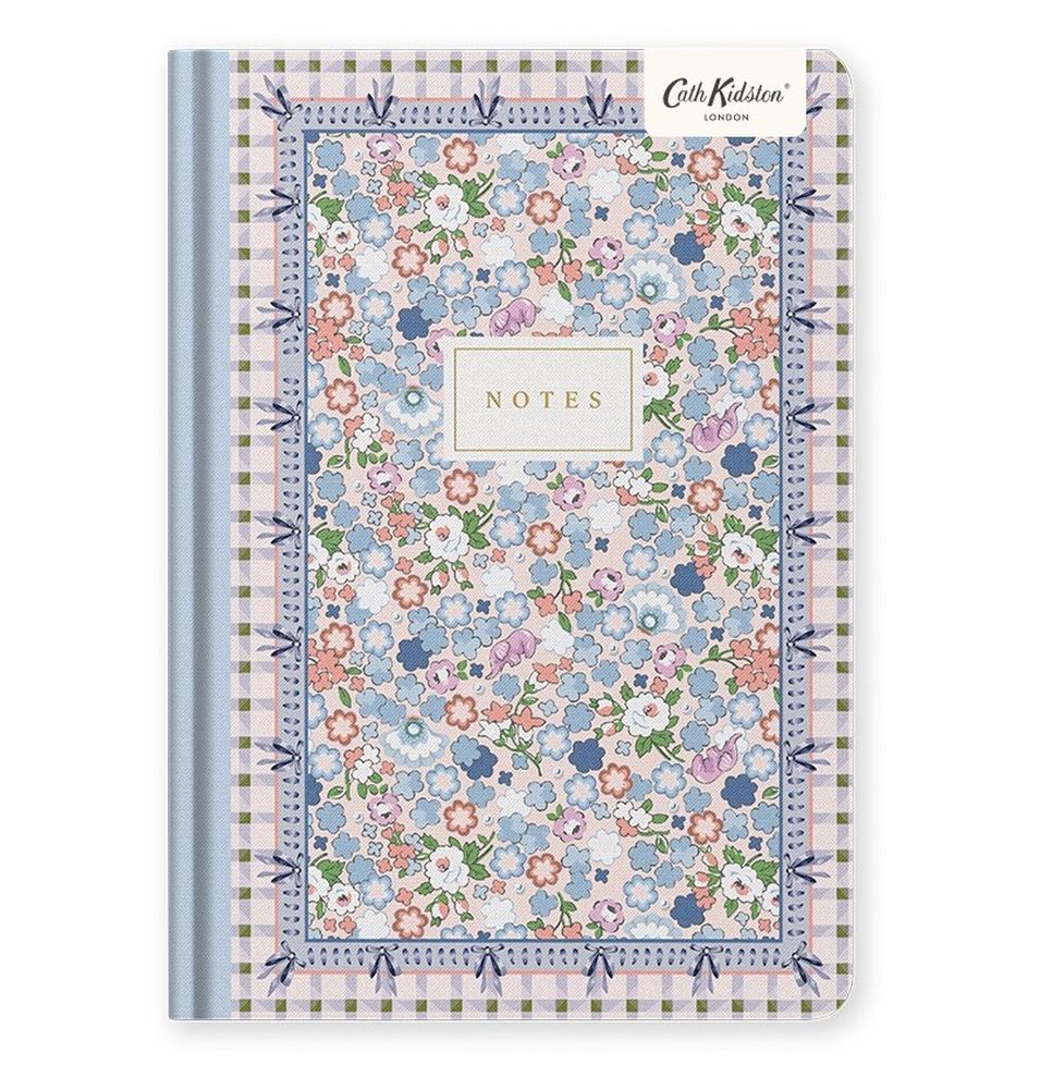 A5 Premium Hard Cover Notebook-Cream Dreamy Ditsy Check