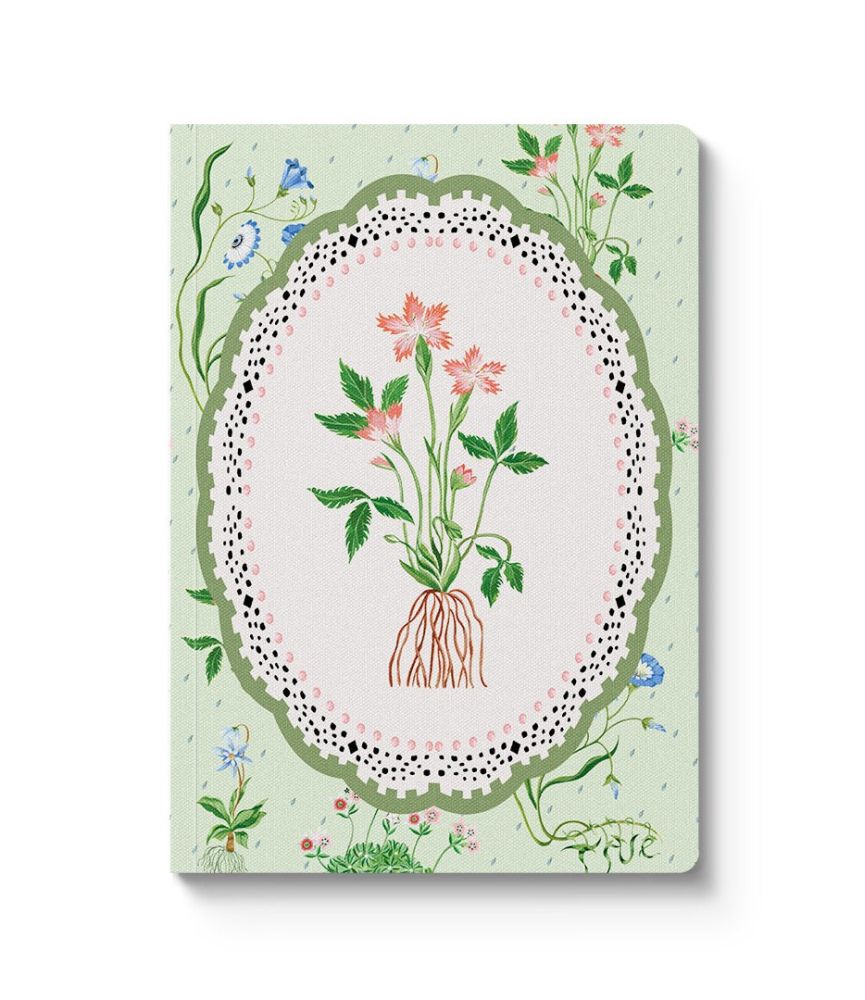 A6 Textured Soft Cover Notebook-Green Roots Vignette