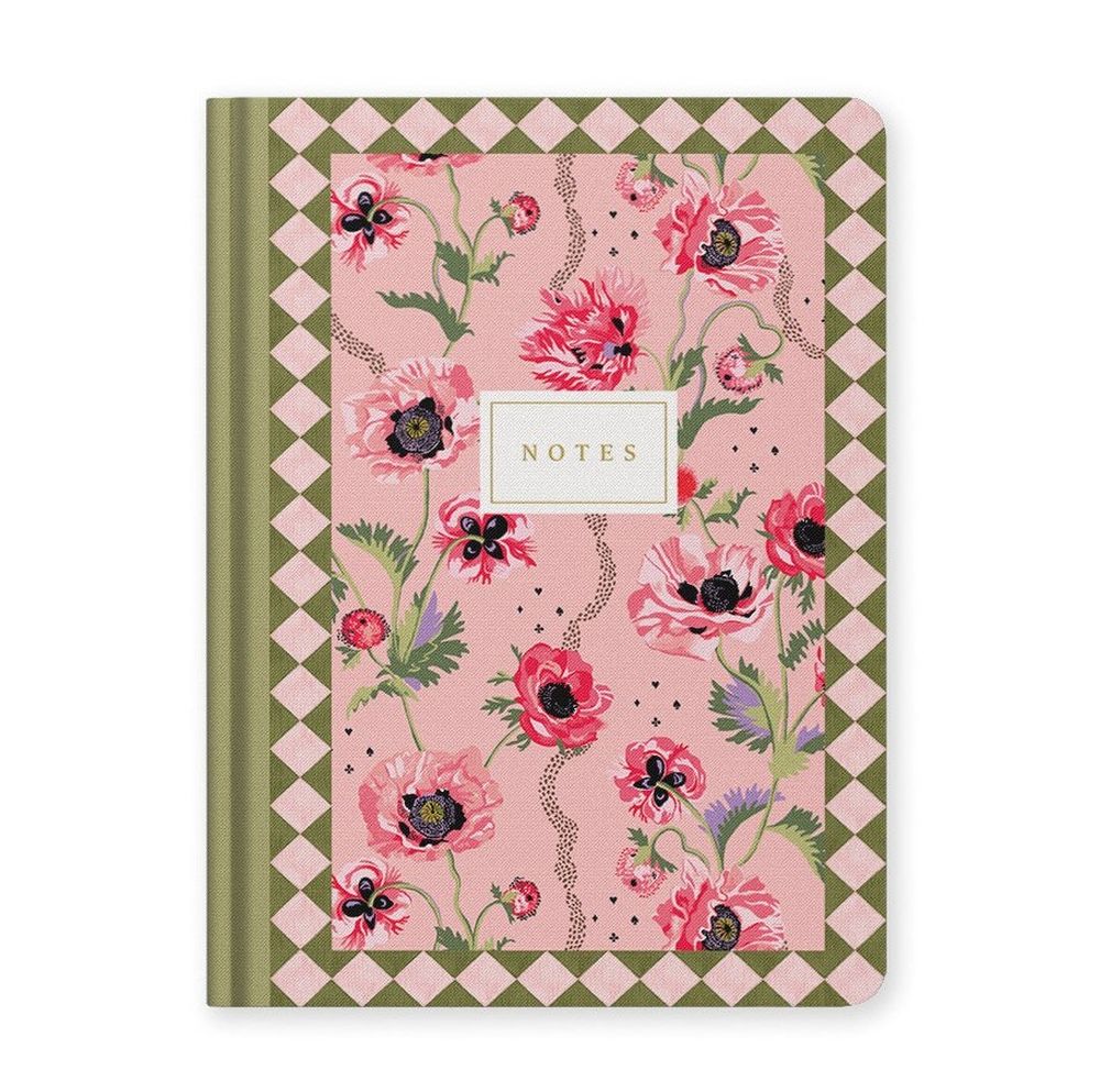 B6 Premium Hard Cover Notebook-Pink Poppies