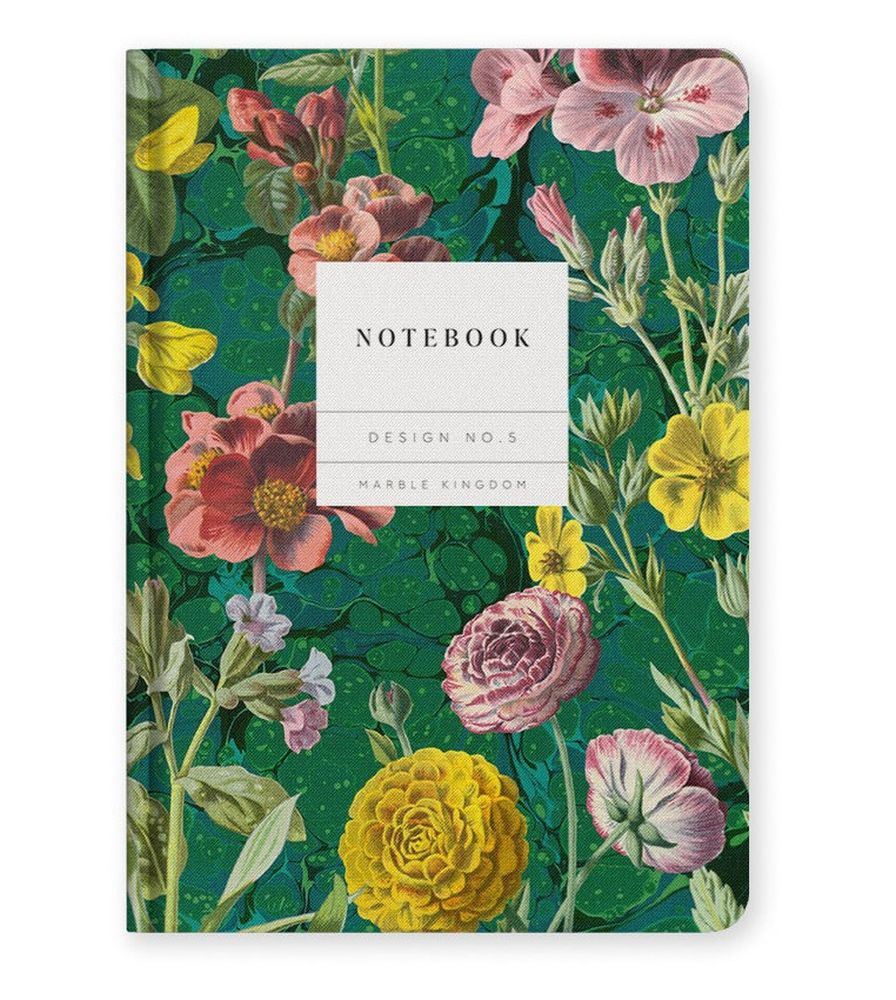 Kaleido A5 Premium Hard Cover Notebook-Marble Botanical