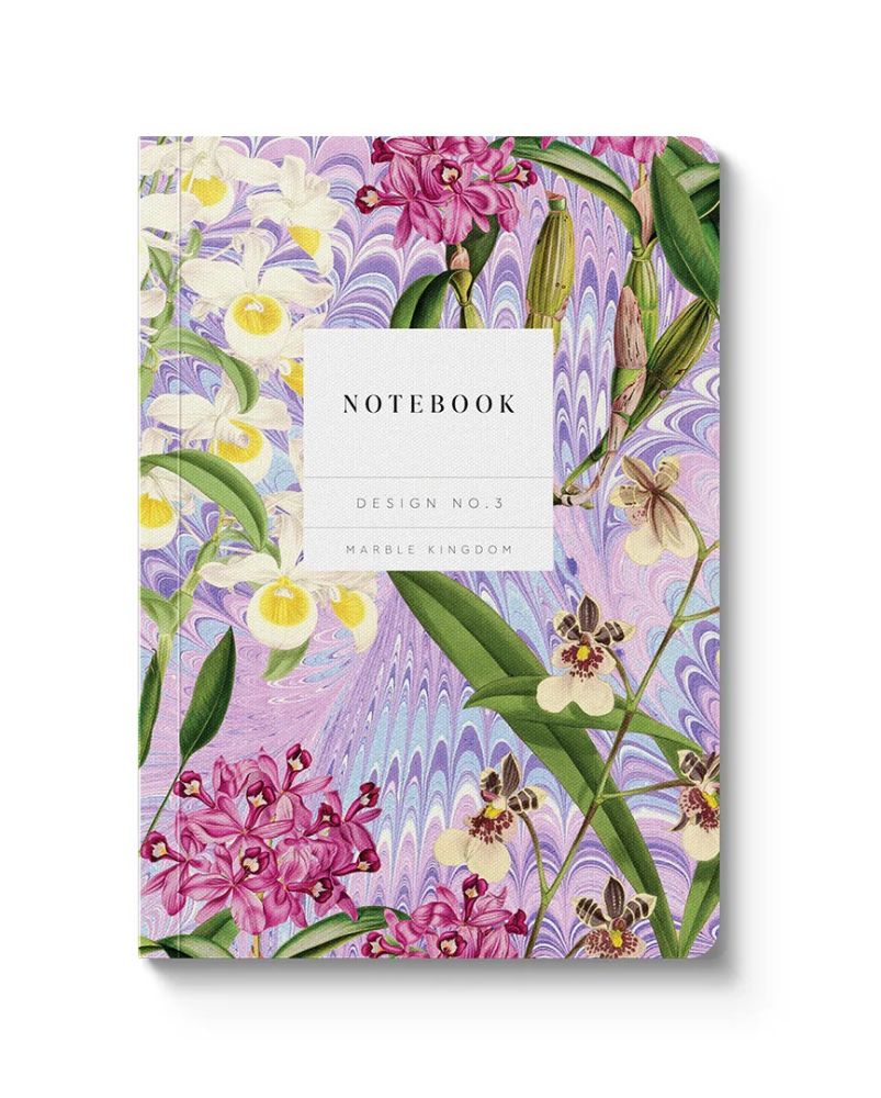 Kaleido A6 Textured Soft Cover Notebook-Marble Orchids