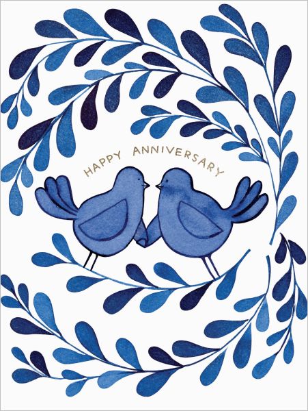 Foil Card-Blue Birds Anniversary