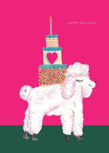 Card-Poodle and Cake