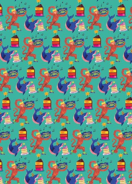 Wrap-Party Monkey and Shark