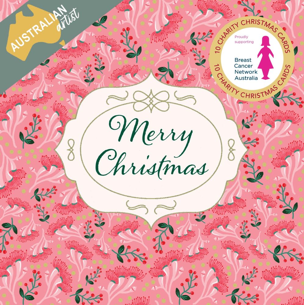 Christmas Card Wallet-BCNA-Vintage Pink Christmas