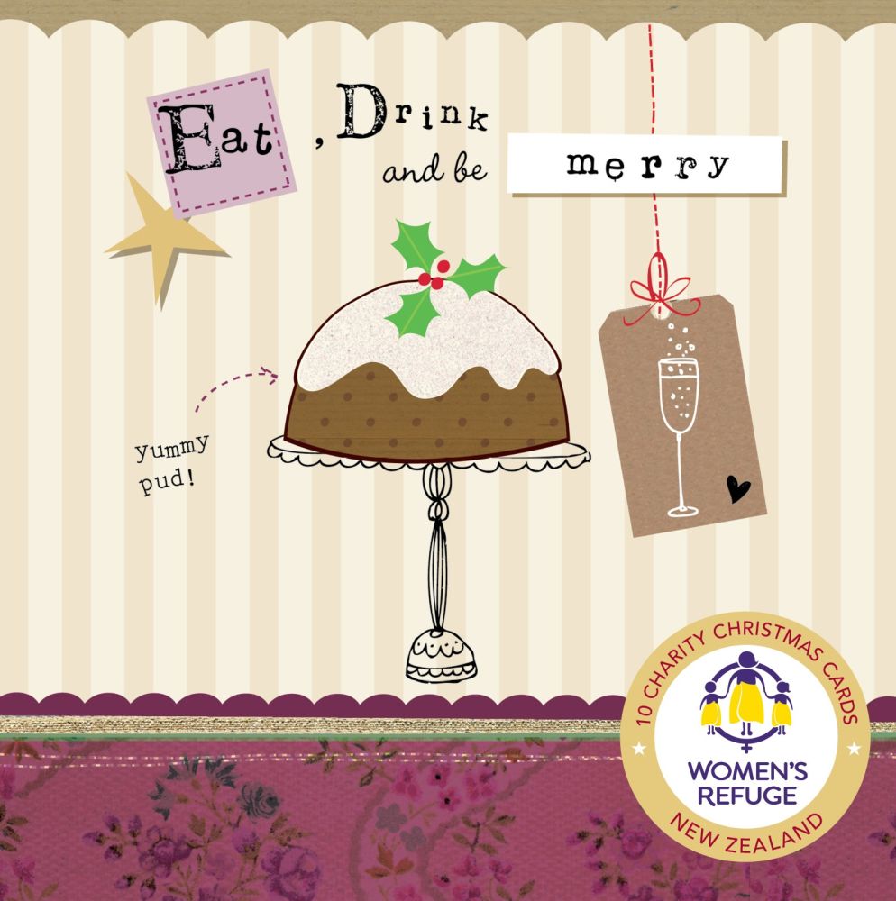 Christmas Card Wallet-Women's Refuge-Eat, Drink and be Merry