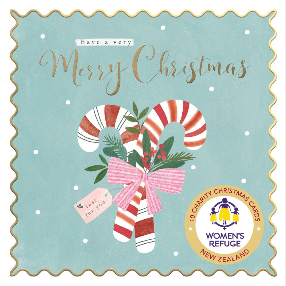 Christmas Card Wallet-Women's Refuge-Candy Cane