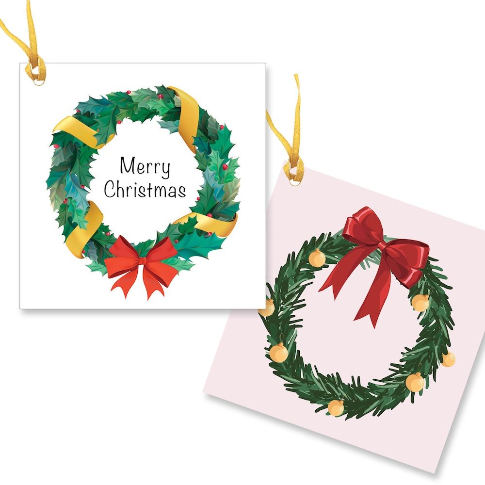 Christmas Gift Tags-Wreaths