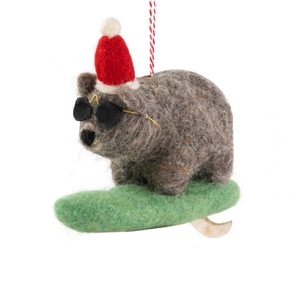 Charity Decoration-Felt-Wombat Surfing 