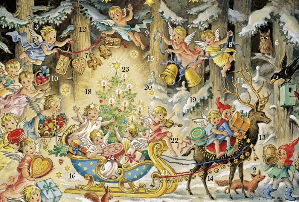 Advent Cal-Card-Deer with Sleigh