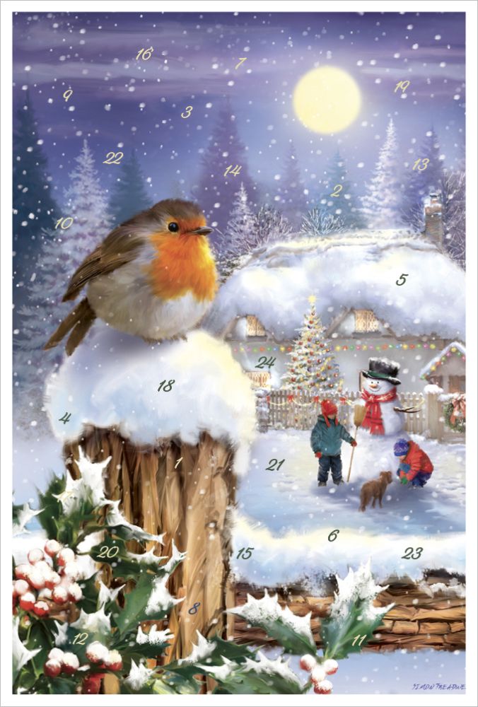 Advent Cal-Card-Red Robin