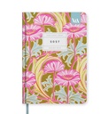 V&A A5 Hard Cover Diary-Neon Floral Poppies