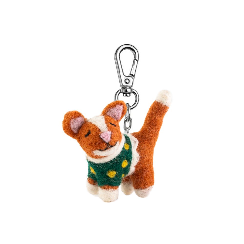 Key Chain-Felt Cat Ginger