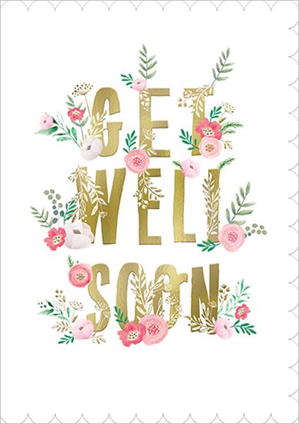 Foil Scalloped Card-Get Well Soon