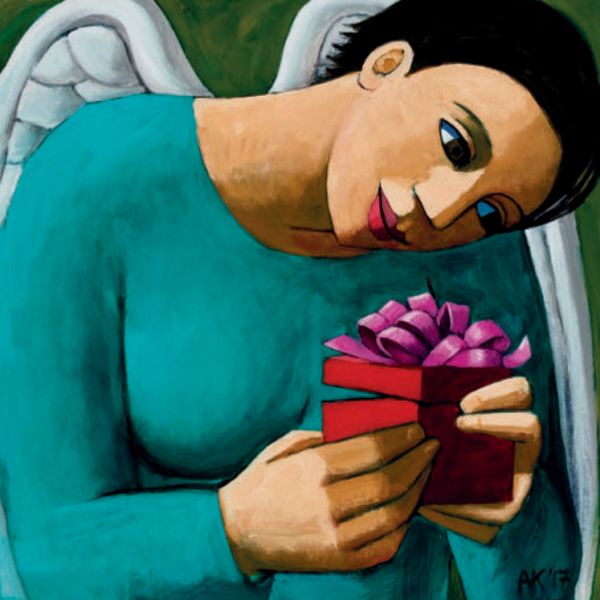 Card Pack of 6-Angel With Gift