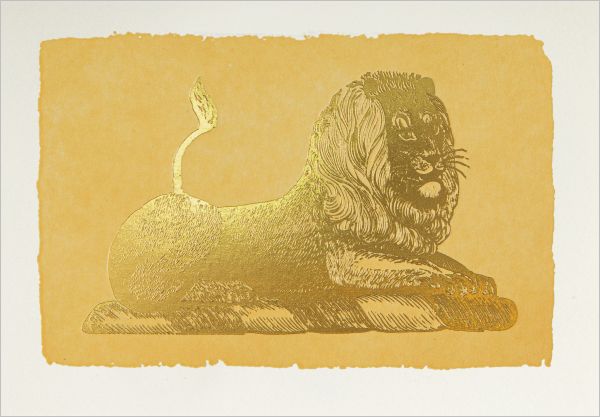 Mini Card-Gold Foil Lion