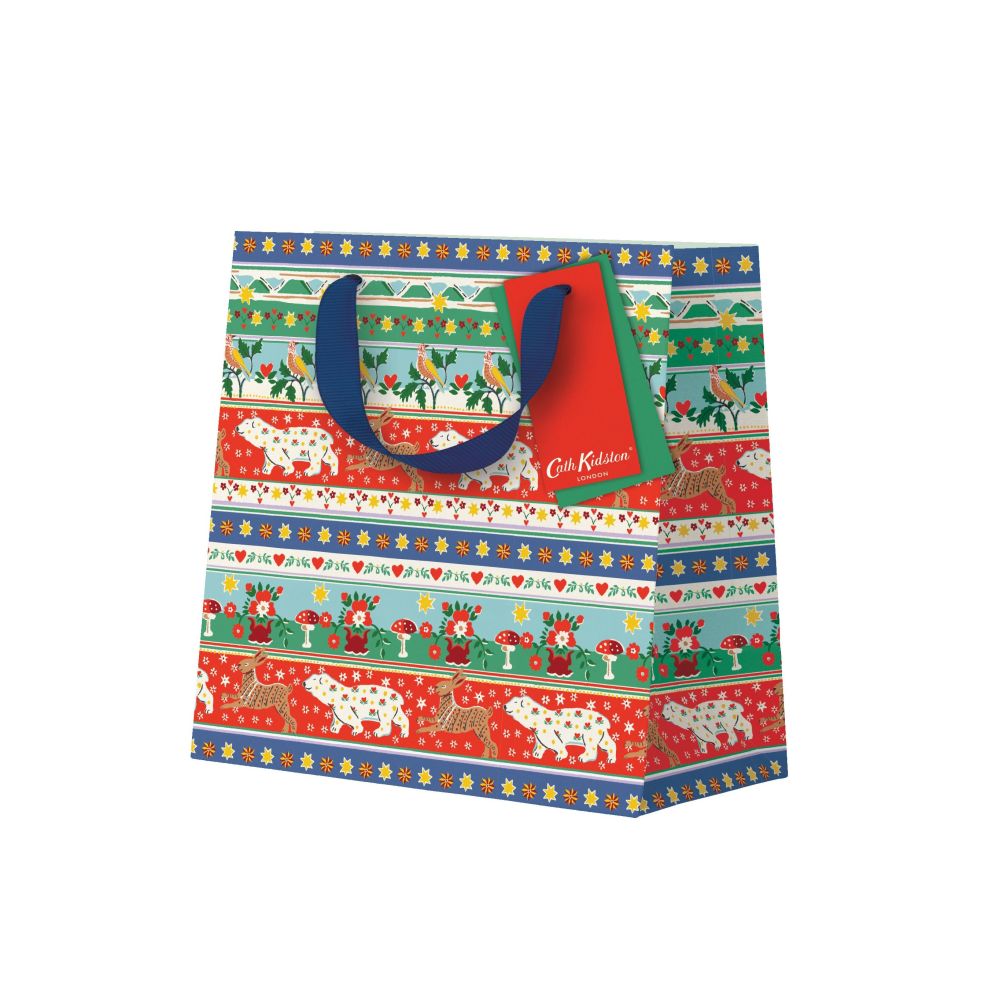 Gift Bag Small-Festive Animal Stripe