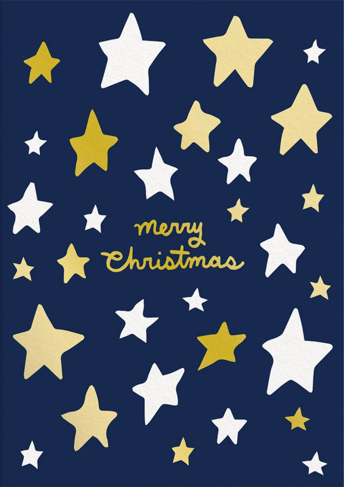 Foil Card-Merry Christmas Stars