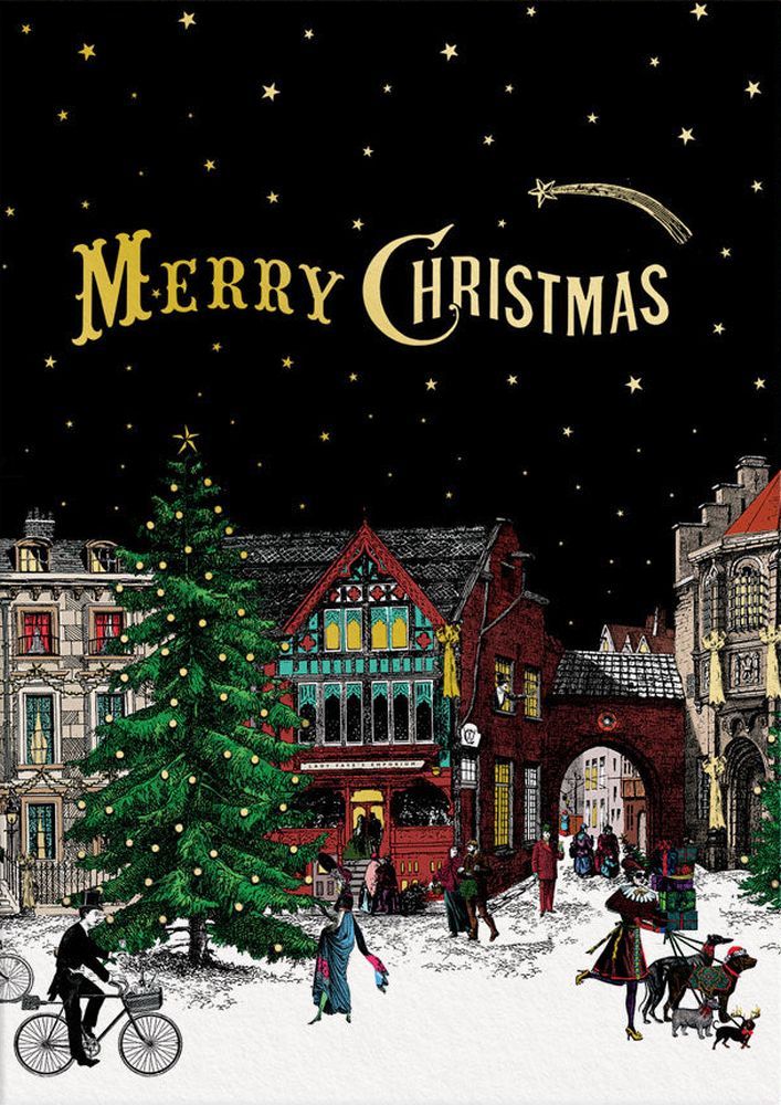 Foil Card-Christmas Village