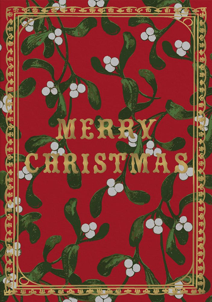 Foil Card-Merry Christmas Mistle Toe