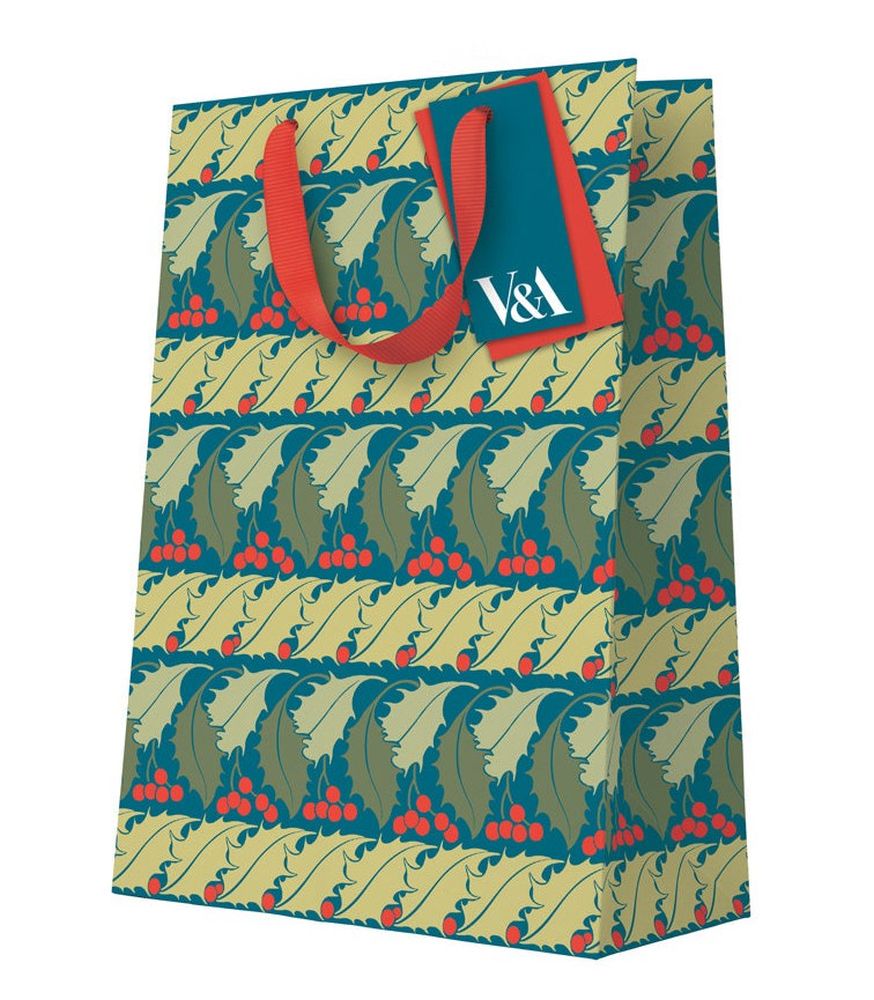 Gift Bag Large-Holly Stripes