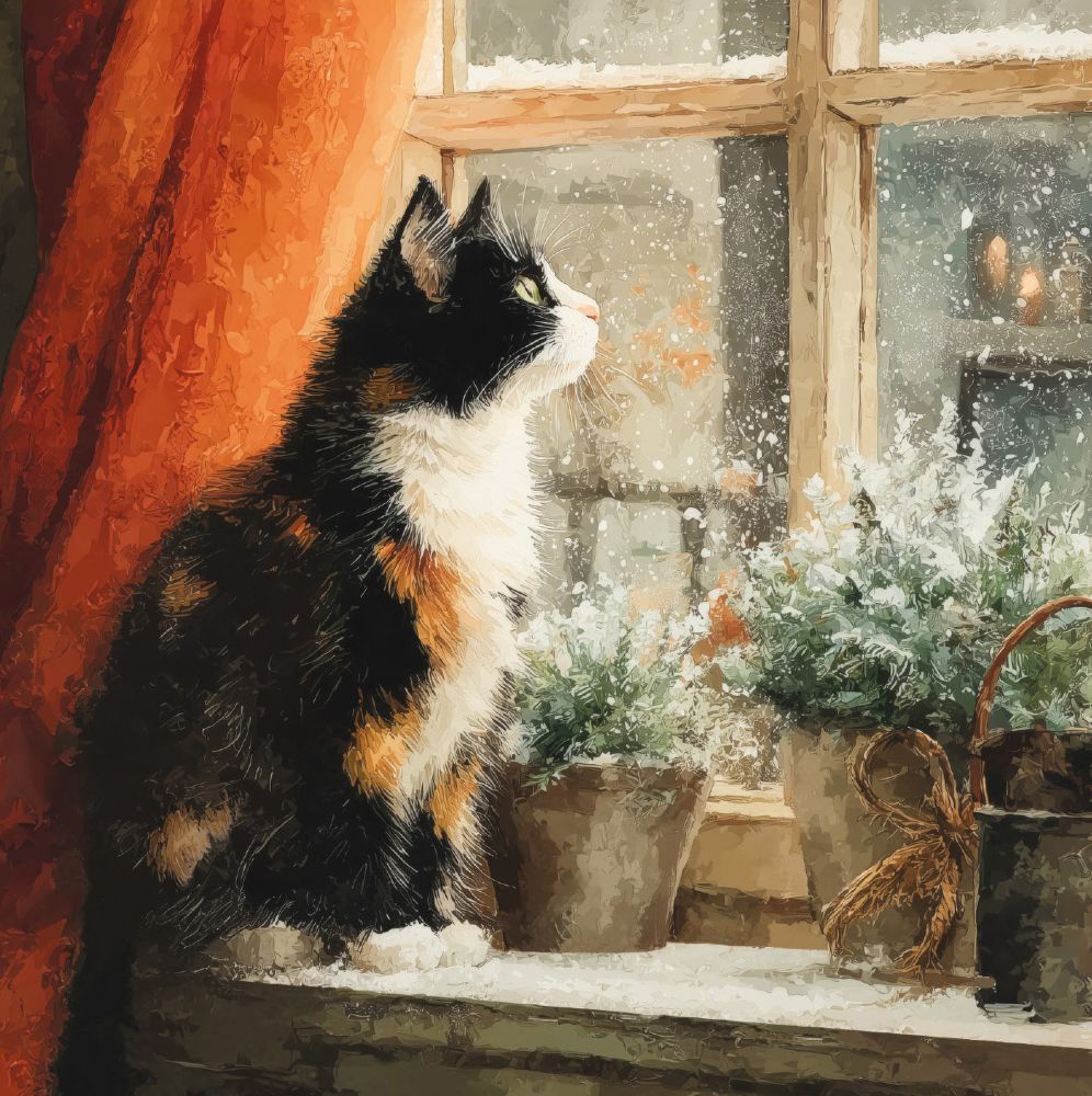 Card Pack of 6-Whiskers in Winter