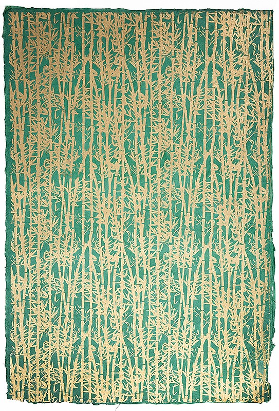 Wrap-Bamboo Gold on Green