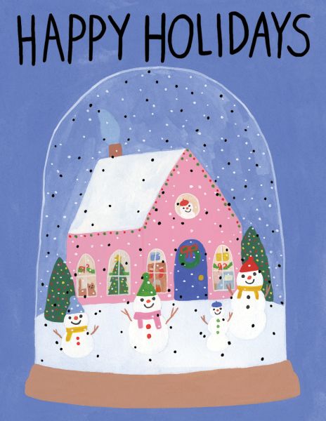 Foil Card-Snowman Village
