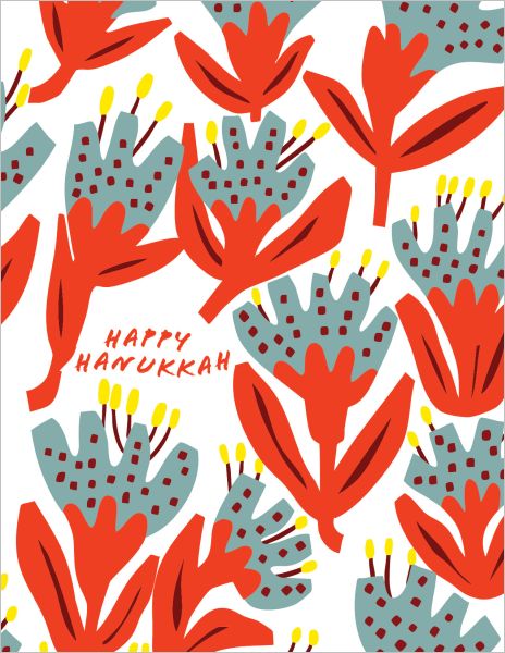 Card-Hannukah Blooms