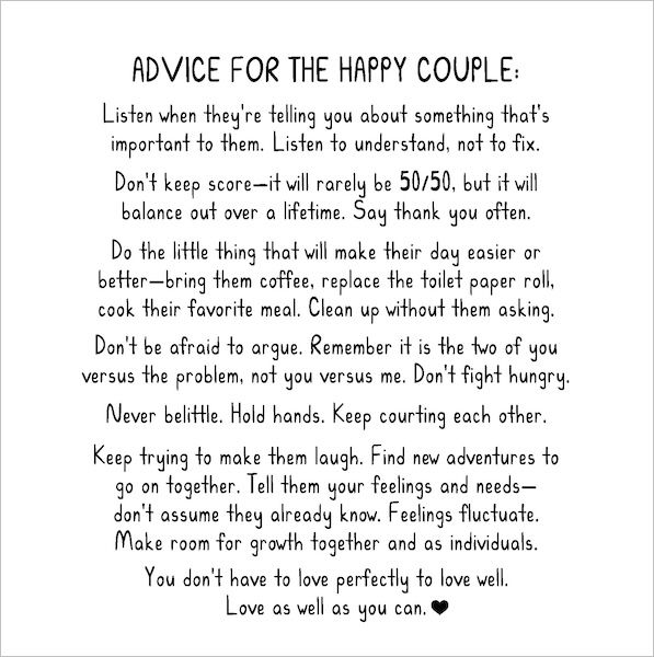 Card-Advice For Happy Couple