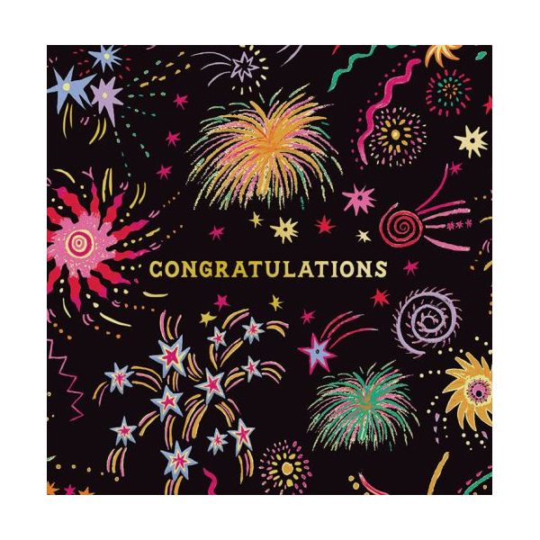 Cath Kidston Mini Card-Congratulations Fireworks