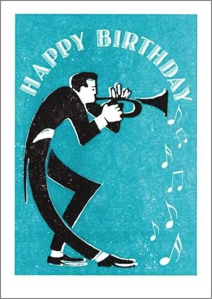 Card-Happy Birthday Trumpet