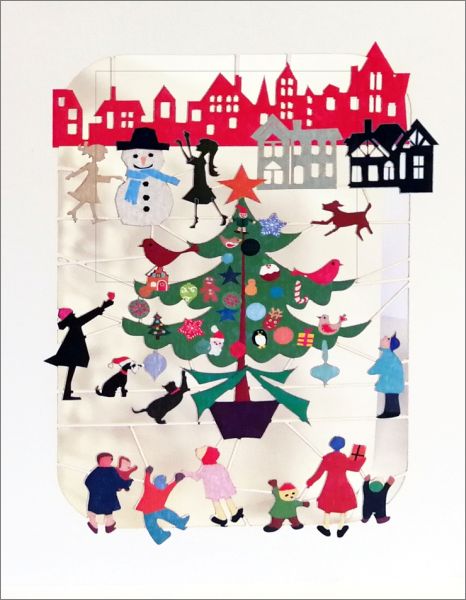 Card-Outdoor Tree and Snowman