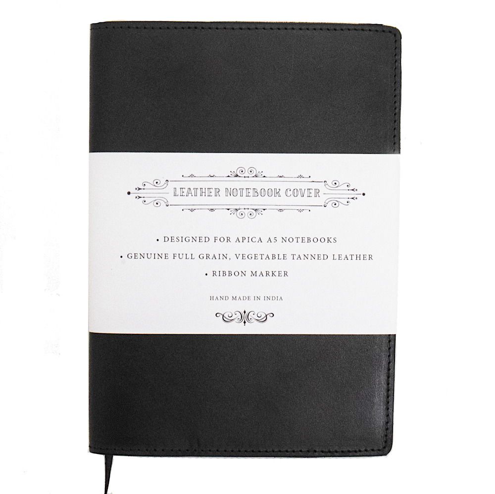 A5 Notebook with Leather Jacket-Black