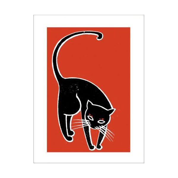Mini Card-Red Black Cat