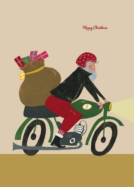 Card-Santa On Bike