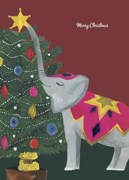 Card-Elephant Xmas Tree
