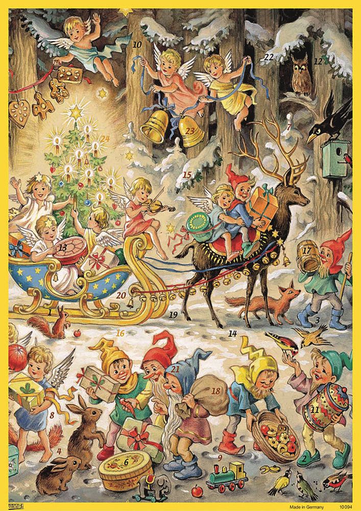 Advent Cal-Poster-Deer with Sleigh