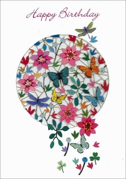 Laser Cut Card-Happy Birthday Butterflies