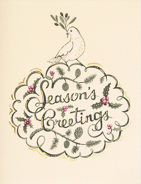 Foil Card-Dove Season's Greetings